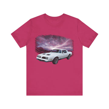 1977 Pontiac Formula Firebird in our lightning series Short Sleeve Tee