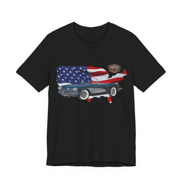 US Steel Series – Horsepower with a hometown!  Slightly Distressed 1958 Chevy Corvette US Steel Series T-Shirt