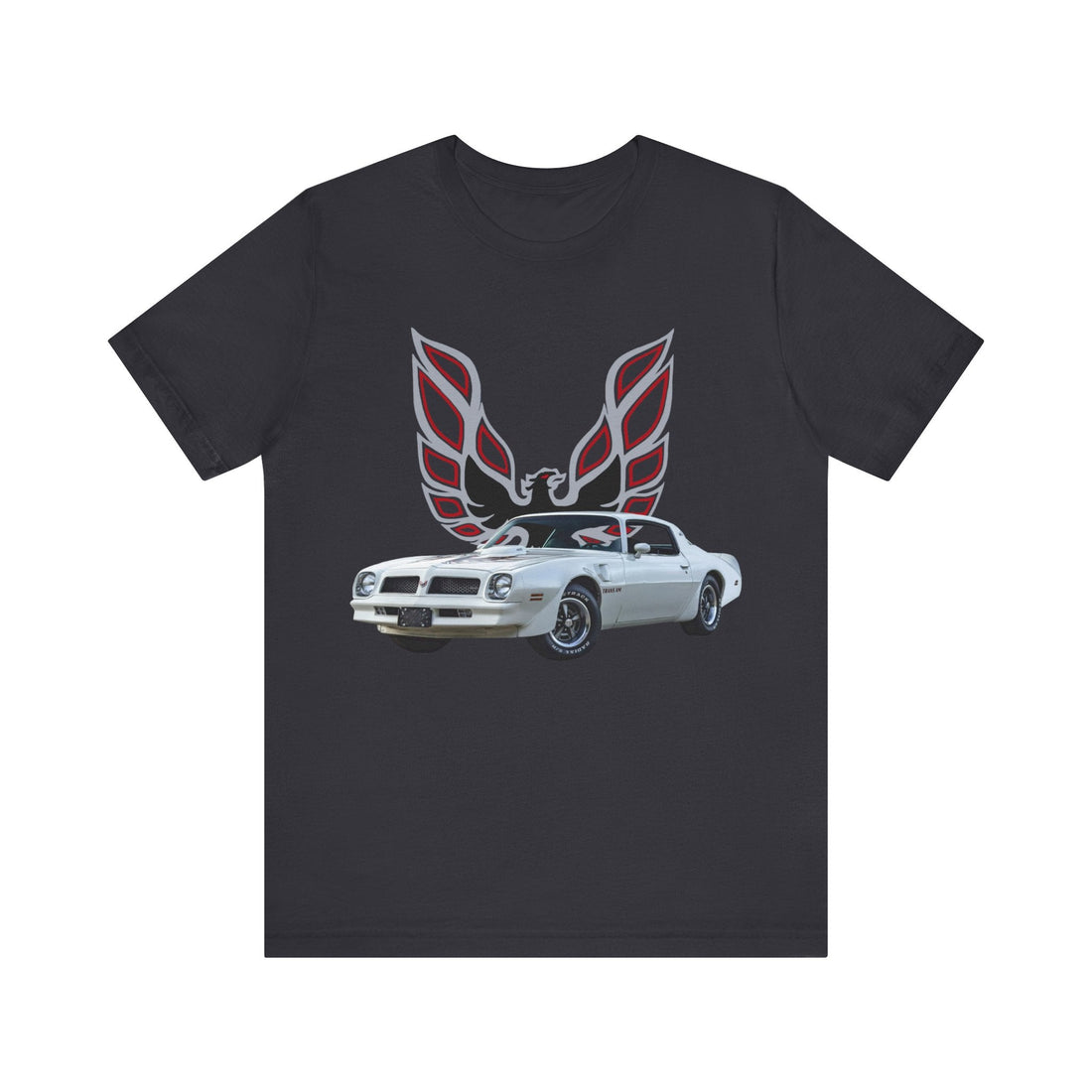 1976 Pontiac Firebird Trans AM short sleeve tee featuring classic car graphic.