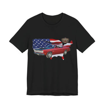 US Steel Series – Horsepower with a hometown!  Slightly Distressed 1970 Plymouth Duster US Steel Series T-Shirt