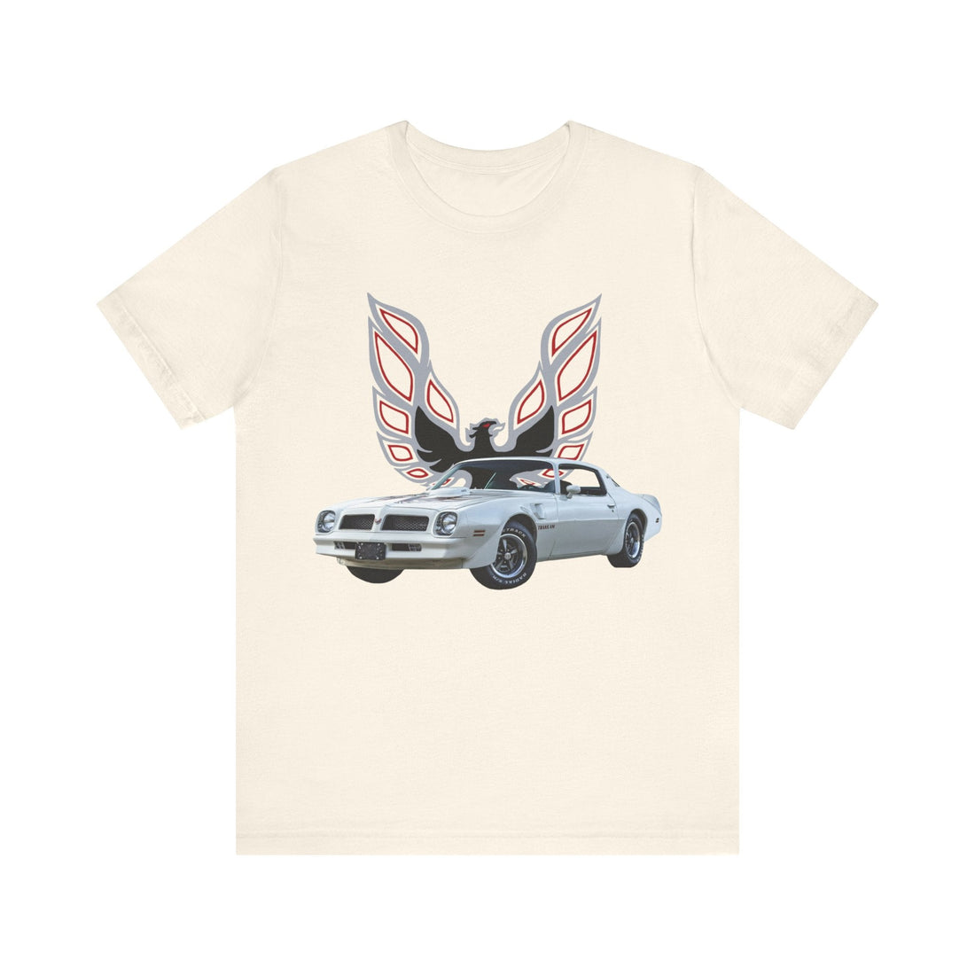 1976 Pontiac Firebird Trans AM short sleeve tee featuring classic car graphic.