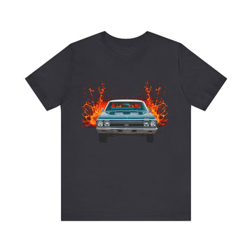 1968 Chevy Chevelle SS lava series short sleeve tee with vibrant car graphic.