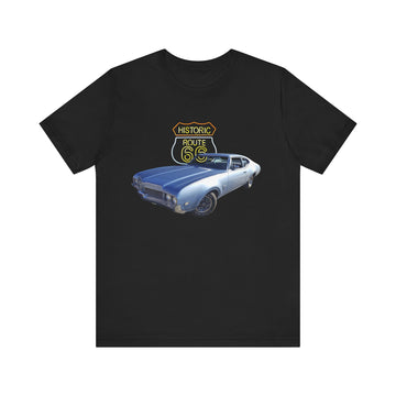 1969 Olds Cutlass in our Route 66 in the dark series Short Sleeve T-Shirt