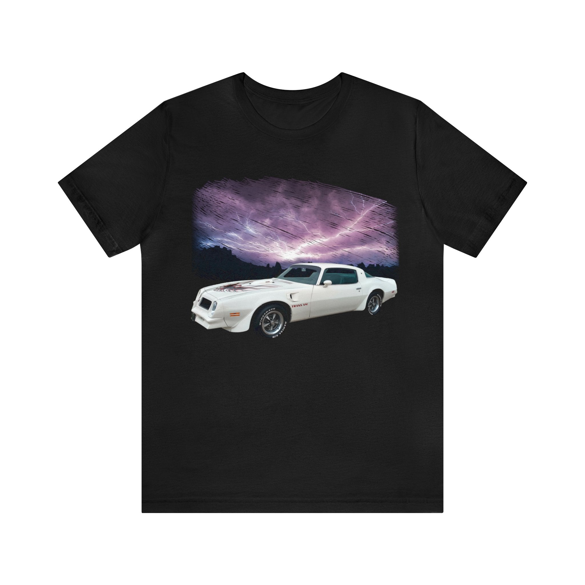 1976 Firebird Trans AM in our lightning series Short Sleeve Tee