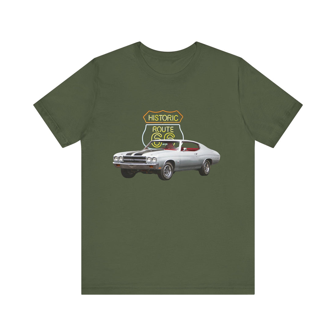 1970 Chevy Chevelle in our Route 66 in the dark series Short Sleeve T-Shirt