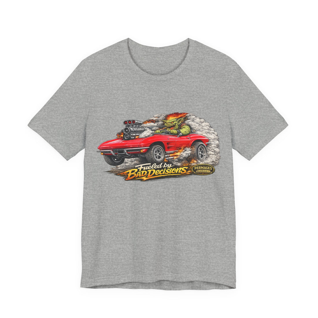 Fueled by Bad Decisions! Lightly Distressed 1963 Corvette Outlaw Series T-Shirt