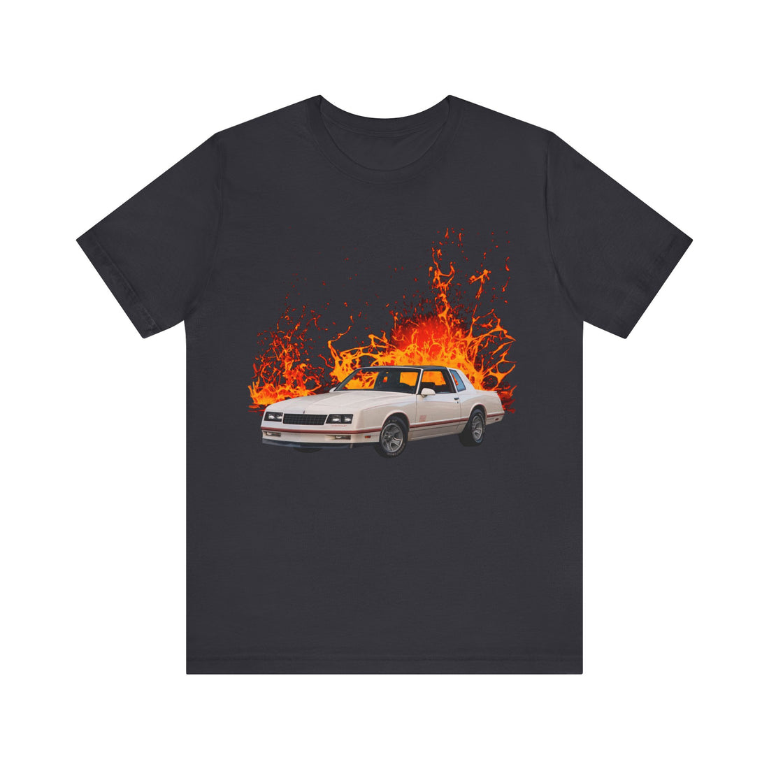 1987 Chevy Monte Carlo SS in our lava series Short Sleeve Tee