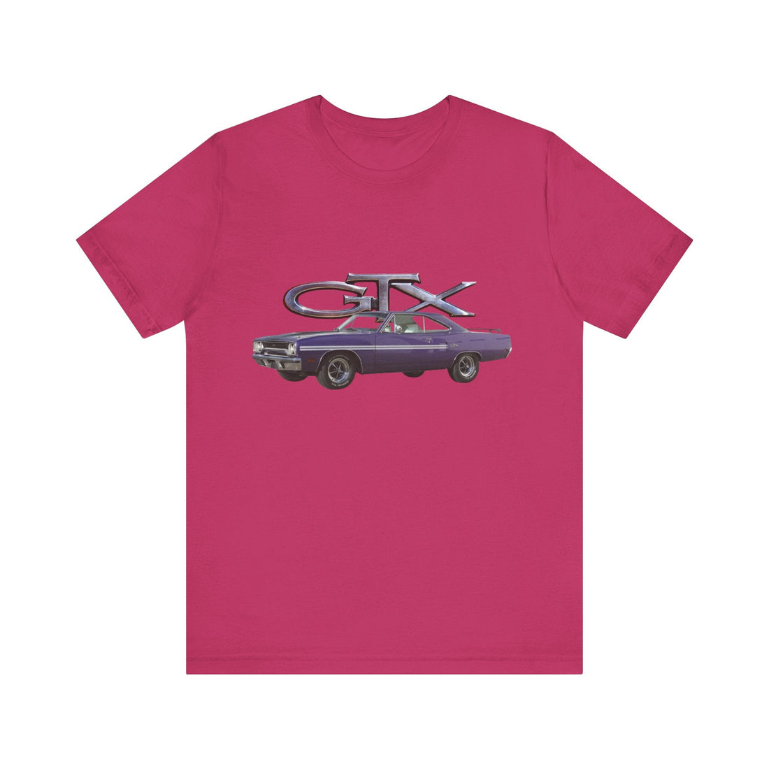 1970 GTX Short Sleeve Tee with car graphic, lightweight cotton fabric.