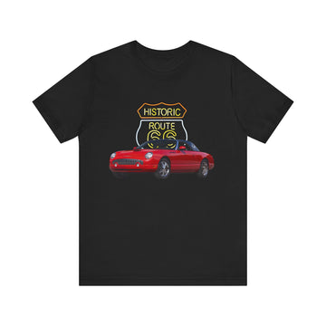 2002 Ford T-Bird in our Route 66 in the dark series Short Sleeve T-Shirt