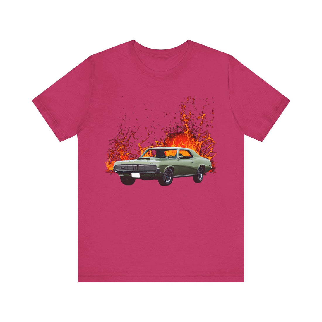 1969 Mercury Cougar lava series short sleeve tee with vintage car graphic.