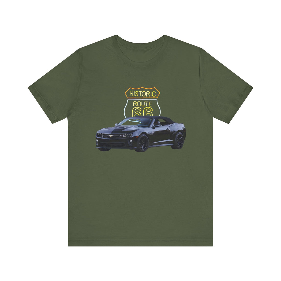 2013 Chevy Camaro in our Route 66 in the dark series Short Sleeve T-Shirt