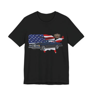 US Steel Series – Horsepower with a hometown!  Slightly Distressed 1976 Pontiac Grand Prix US Steel Series T-Shirt