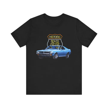 1970 AMC Javelin in our Route 66 in the dark series Short Sleeve T-Shirt