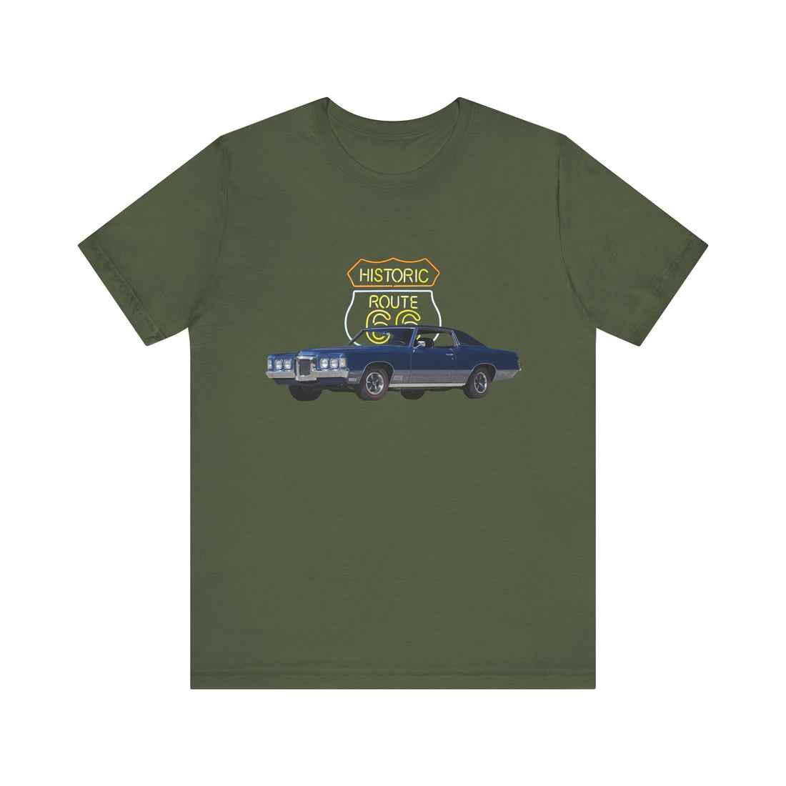 1970 Pontiac Grand Prix SJ in our Route 66 in the dark series Short Sleeve T-Shirt