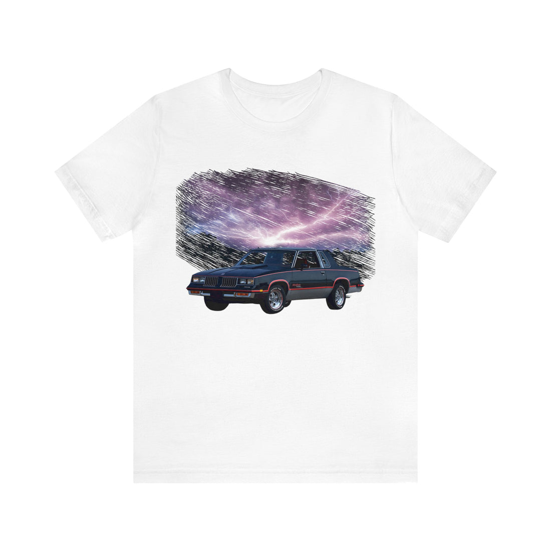 1983 Hurst Olds 442 in our lightning series Short Sleeve Tee