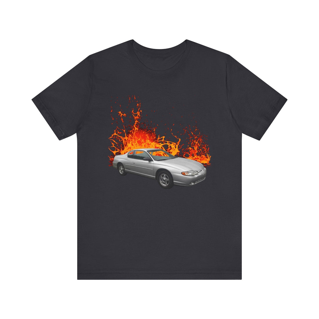 2002 Chevy Monte Carlo lava series short sleeve tee with vibrant design.