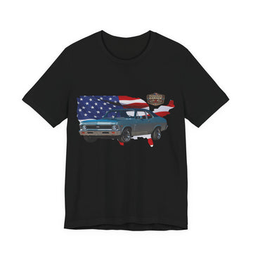 US Steel Series – Horsepower with a hometown!  Slightly Distressed 1969 Chevy Nova SS US Steel Series T-Shirt