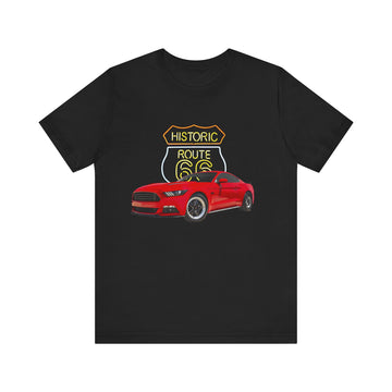 2017 Ford Mustang GT in our Route 66 in the dark series Short Sleeve T-Shirt