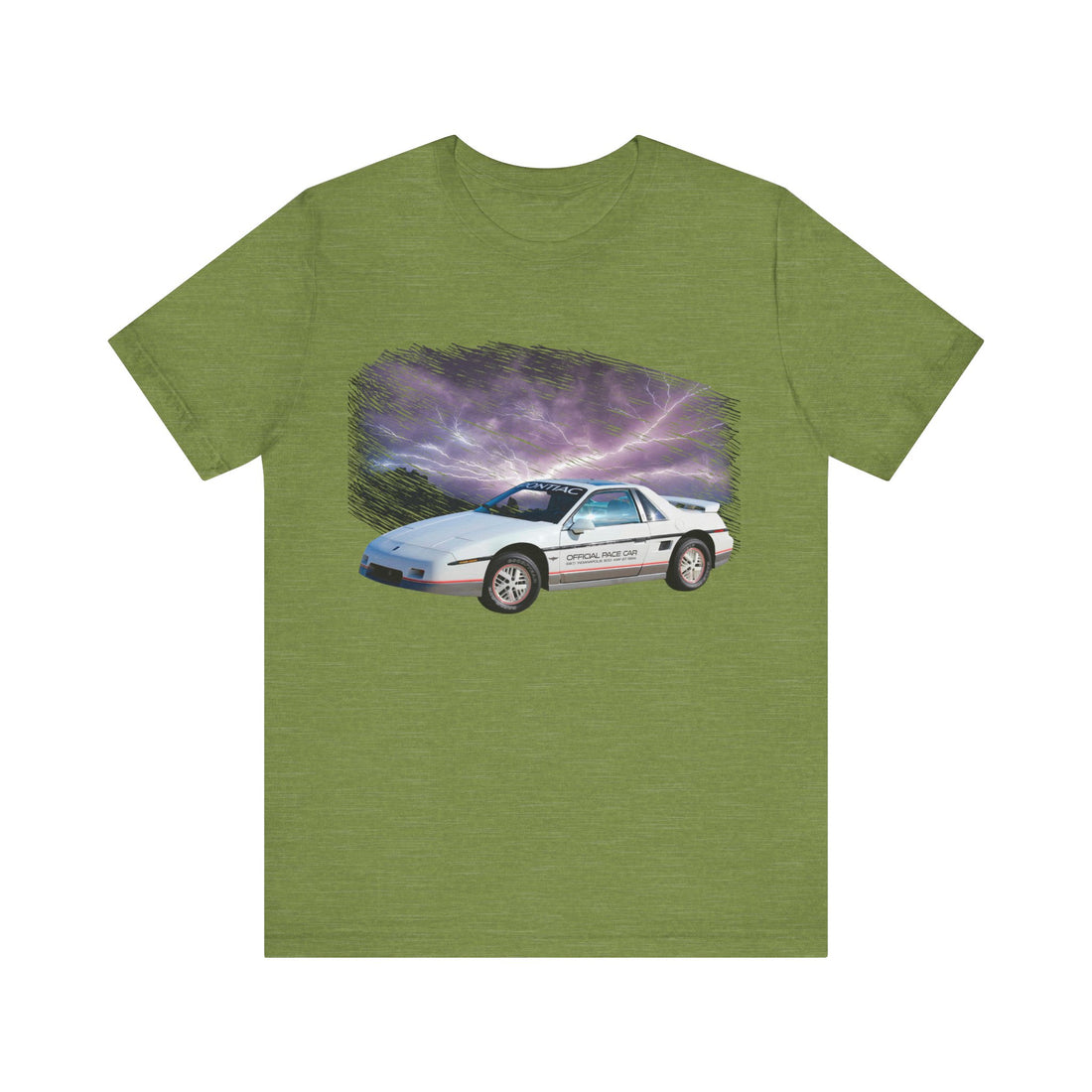 1984 Pontiac Fiero in our lightning series Short Sleeve Tee