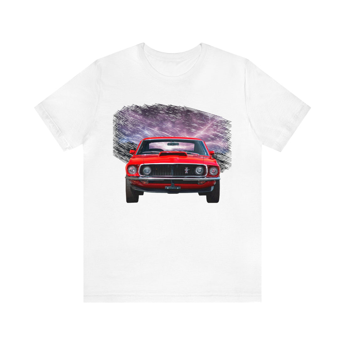 1969 Mustang 302 in our lightning series Short Sleeve Tee