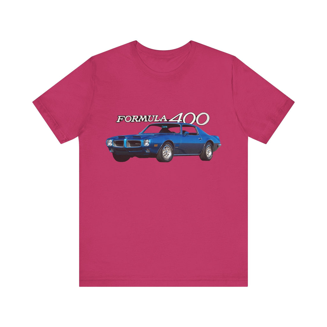 1971 Pontiac Formula Firebird Short Sleeve Tee in black with blue car graphic.