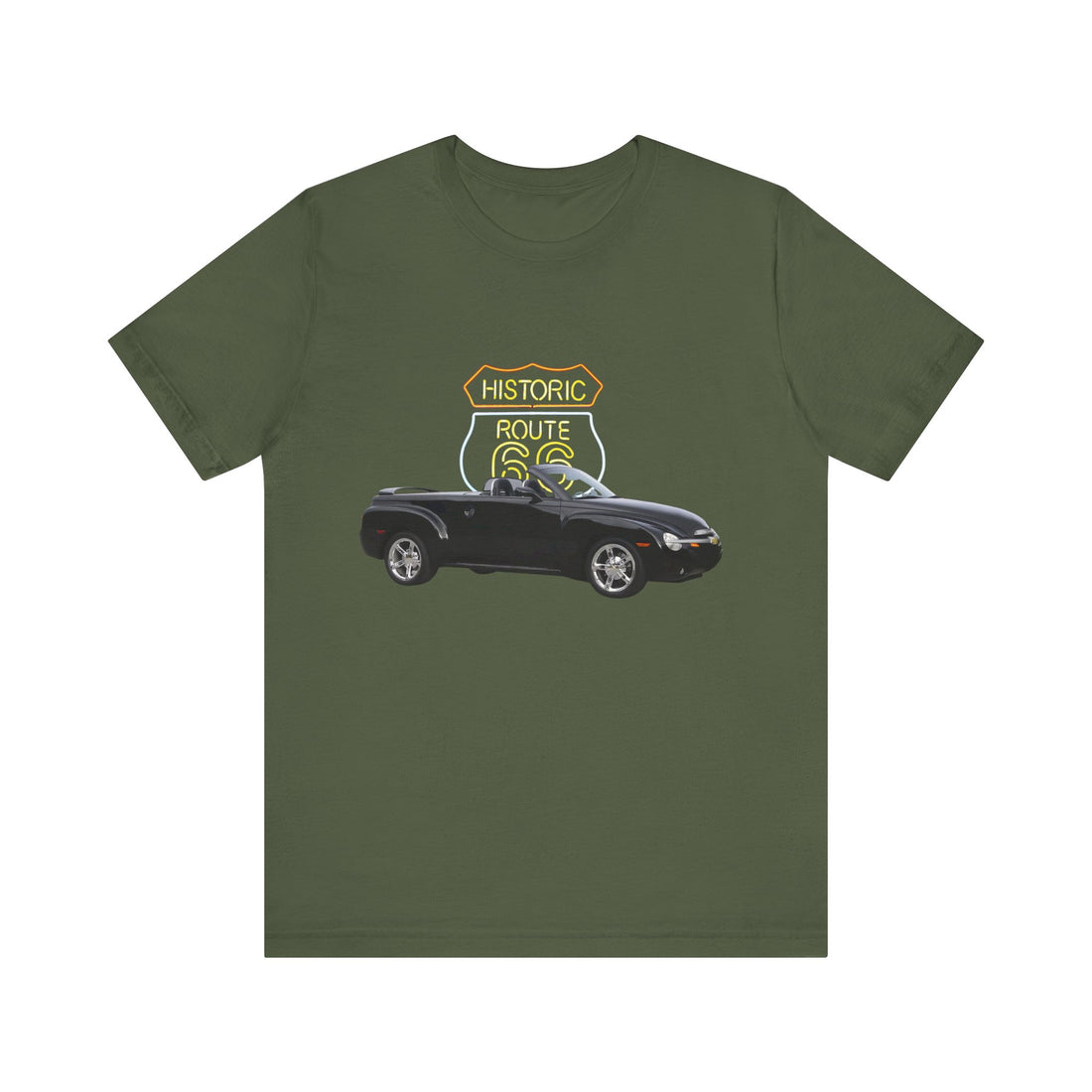 2005 Chevy SSR in our Route 66 in the dark series Short Sleeve T-Shirt