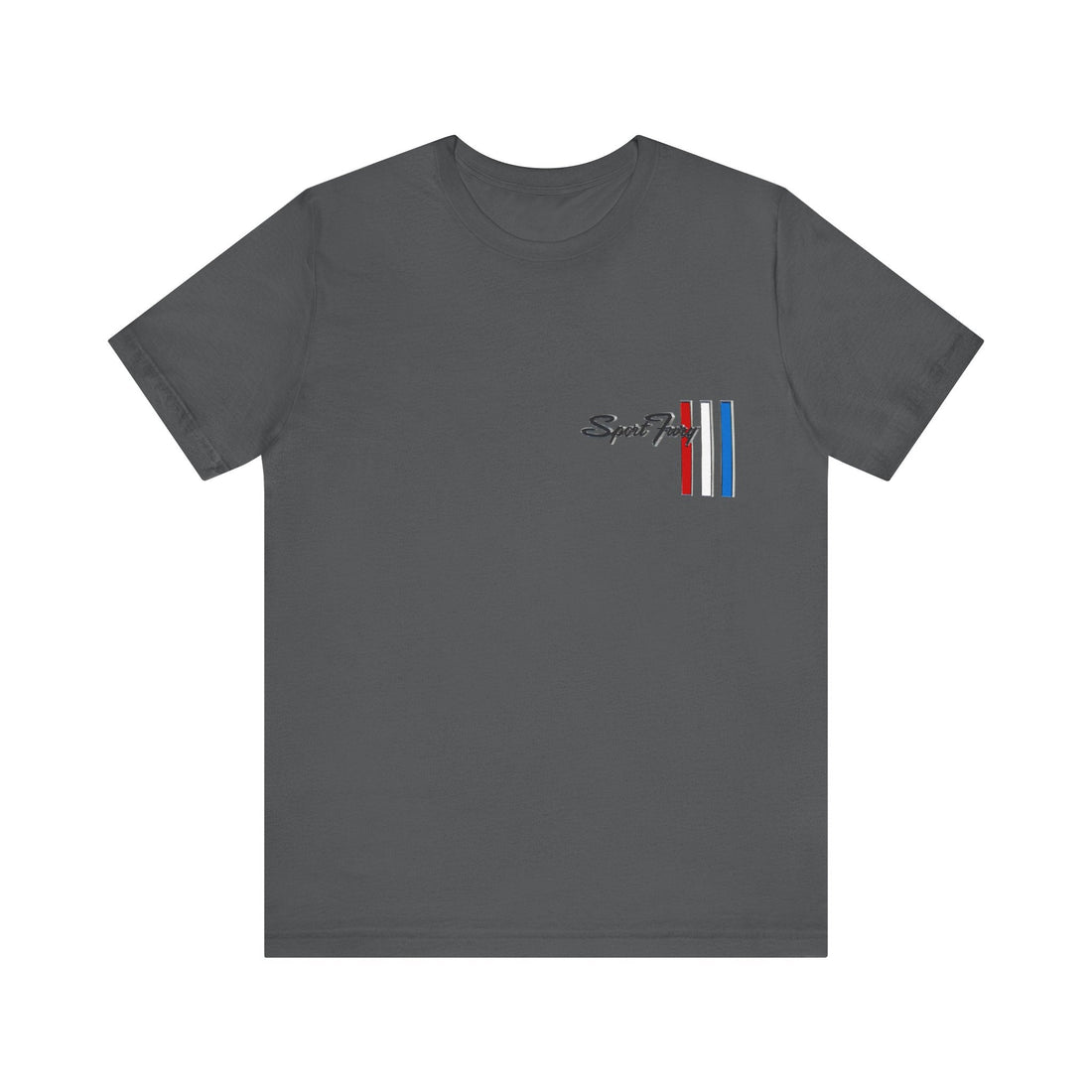 Plymouth Sport Fury Logo Short Sleeve Tshirt in dark color with embroidered design.