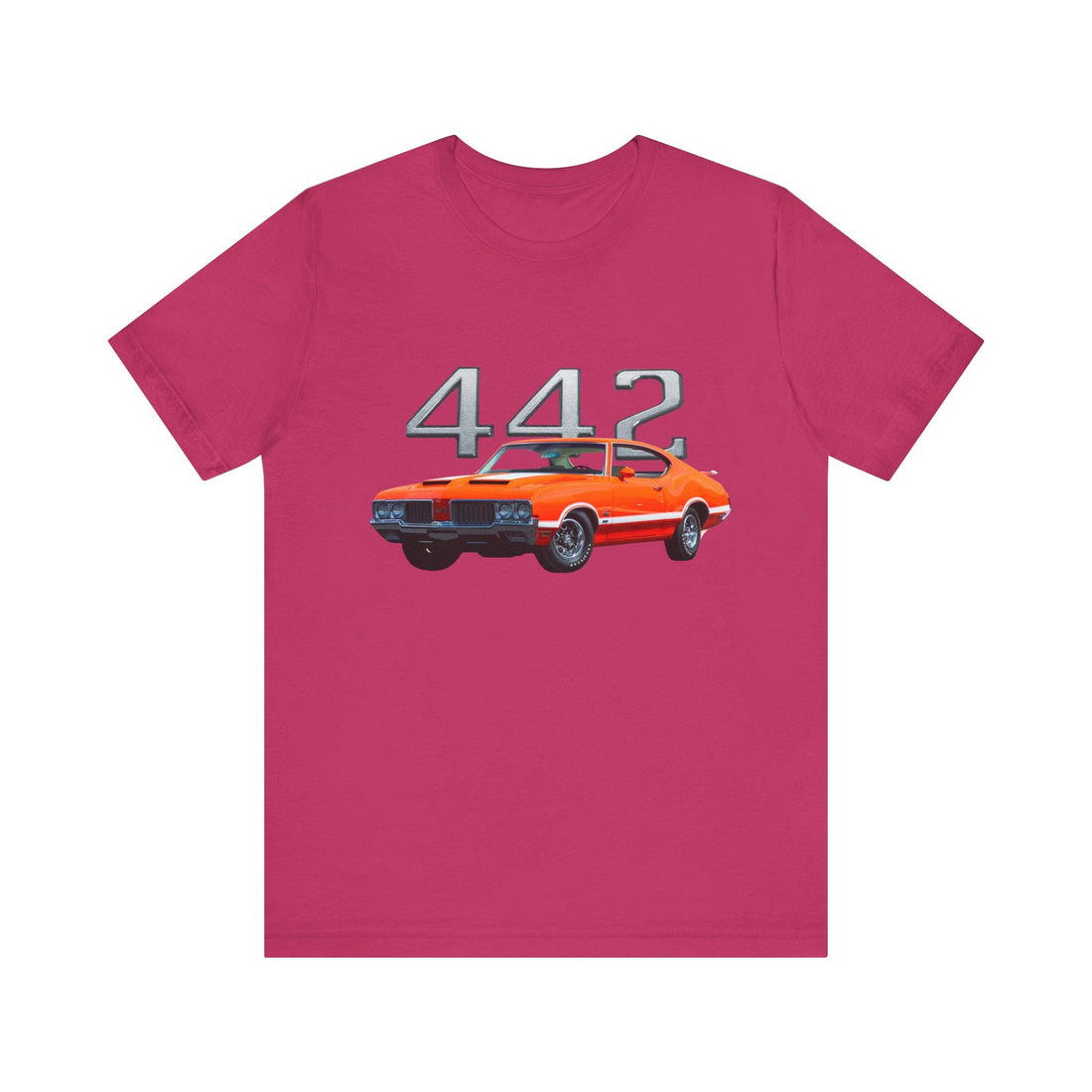 1970 Olds Cutlass 442 short sleeve T-shirt featuring classic car graphic.