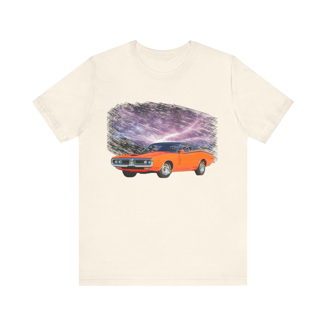 1971 Charger RT Lightning Series Short Sleeve Tee with classic car design.