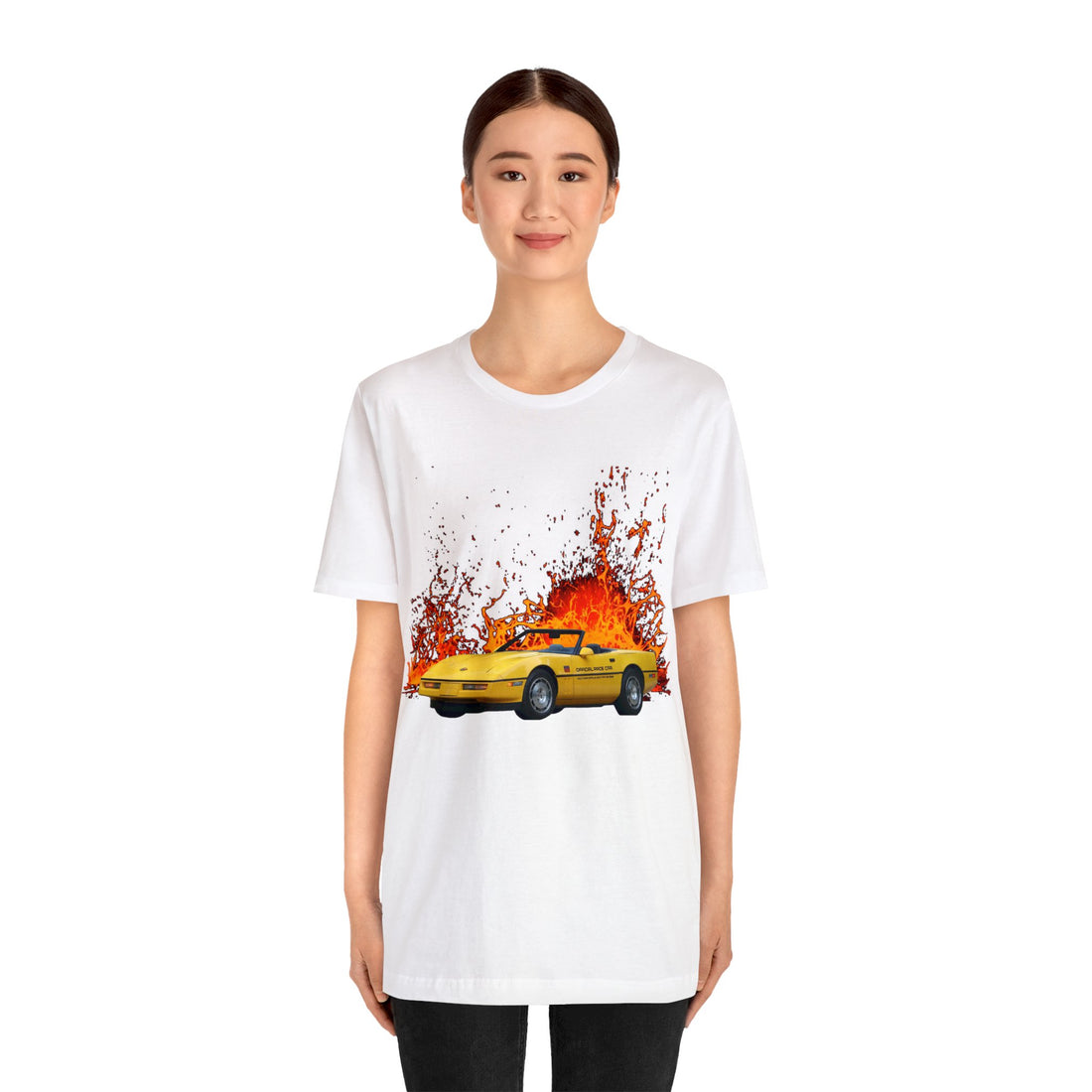 1986 Corvette Pace Car in our lava series Short Sleeve Tee