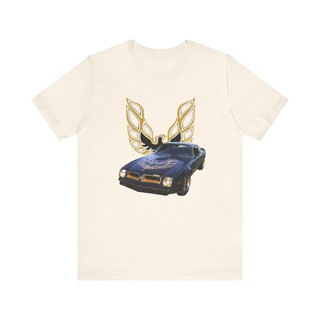 1976 Pontiac Trans AM SE short sleeve tee with classic car graphic.