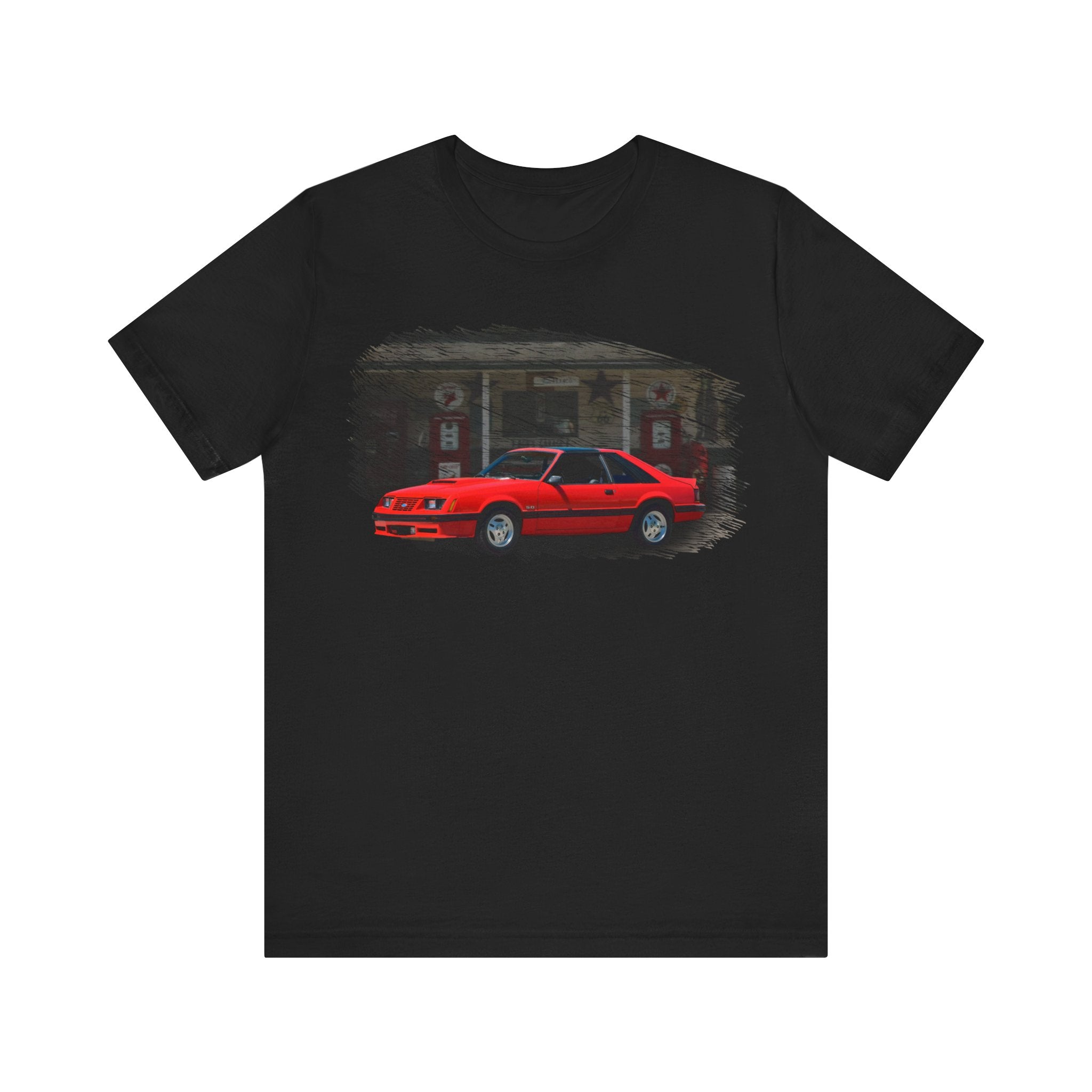 New 1982 Mustang GT in our filling station series Short Sleeve T-Shirt