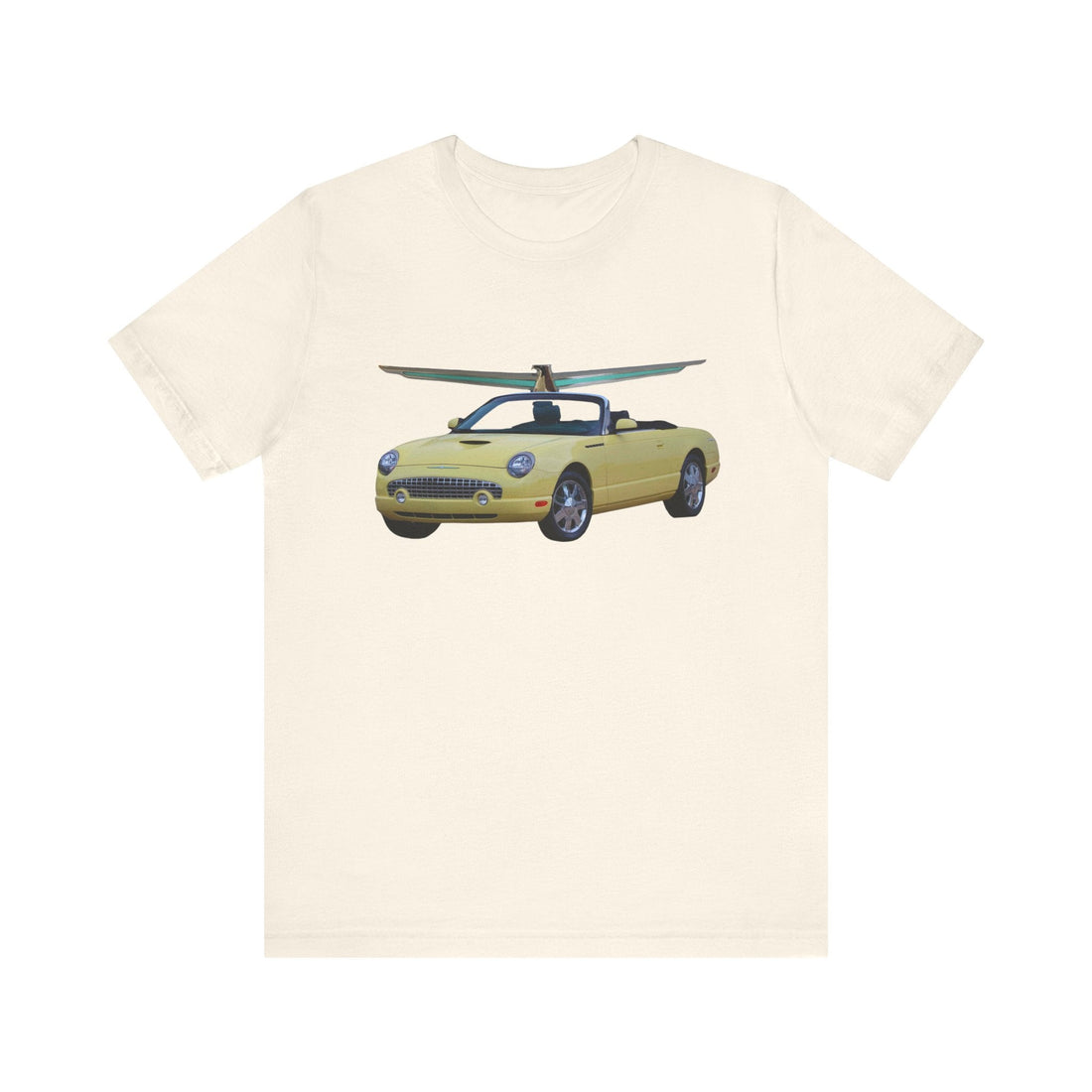 2002 Ford T-Bird Short Sleeve Tee in black featuring a yellow car graphic.