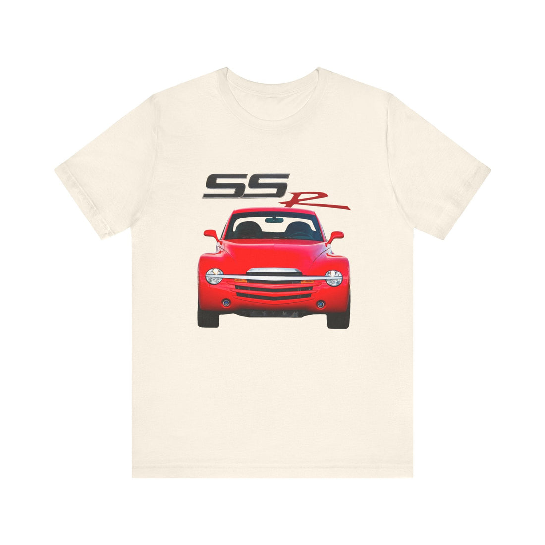 2005 Chevy SSR Short Sleeve Tee with red car graphic on light fabric.