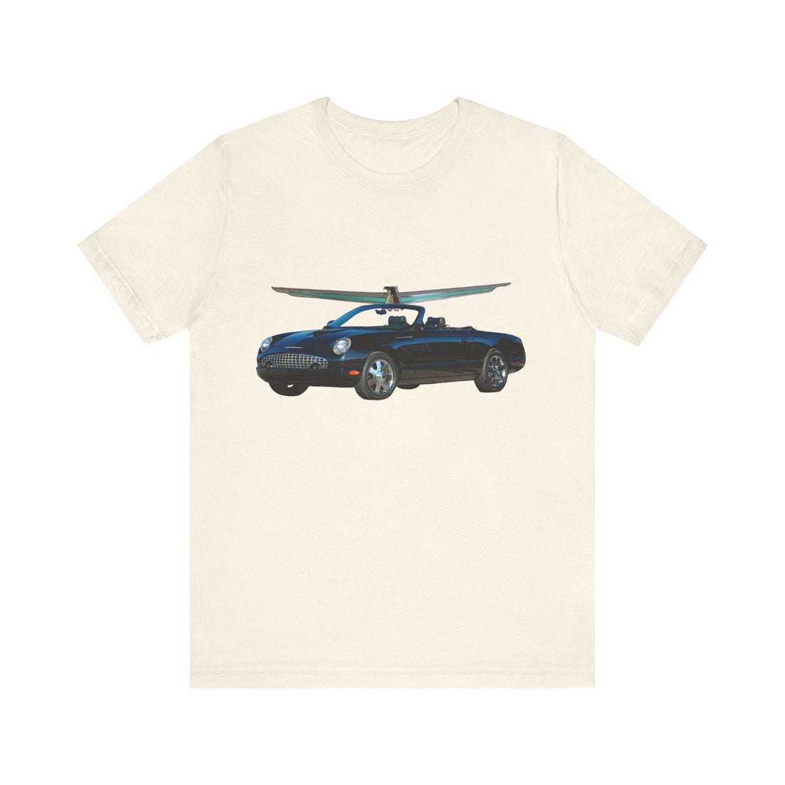 2002 Ford T-Bird Short Sleeve T-Shirt with classic car design, soft cotton, unisex fit.