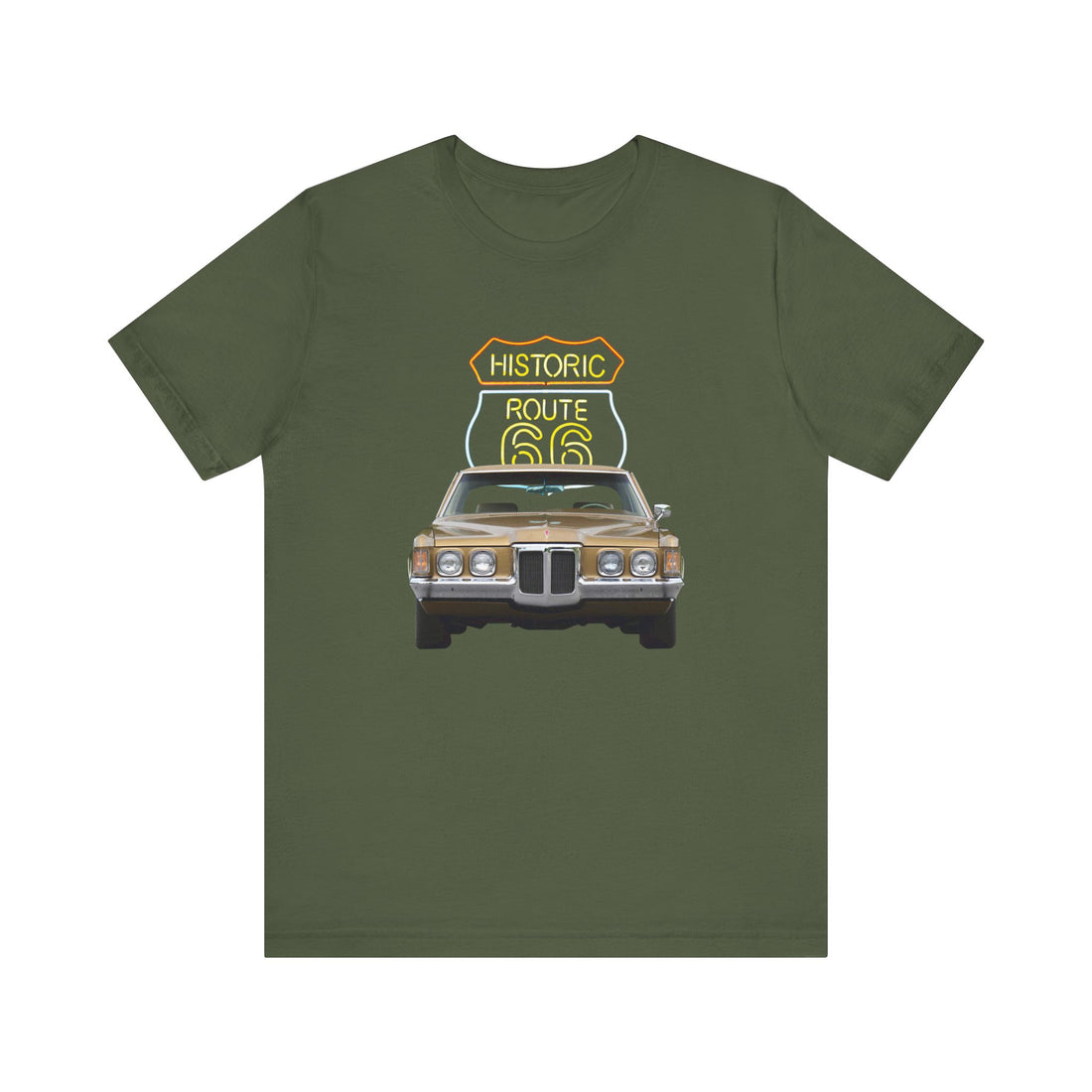 1970 Pontiac Grand Prix in our Route 66 in the dark series Short Sleeve T-Shirt