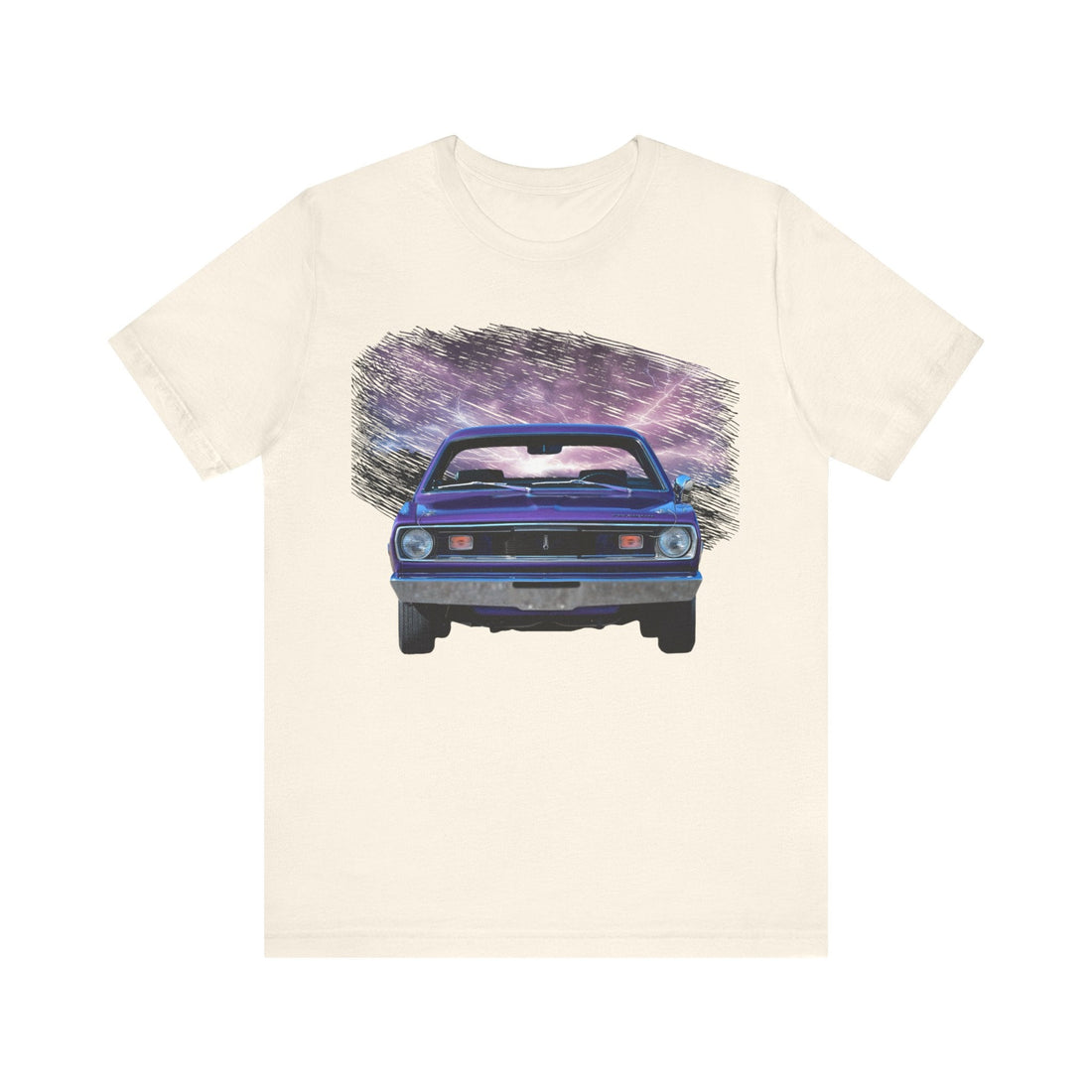 1970 Duster lightning series short sleeve tee with car design.