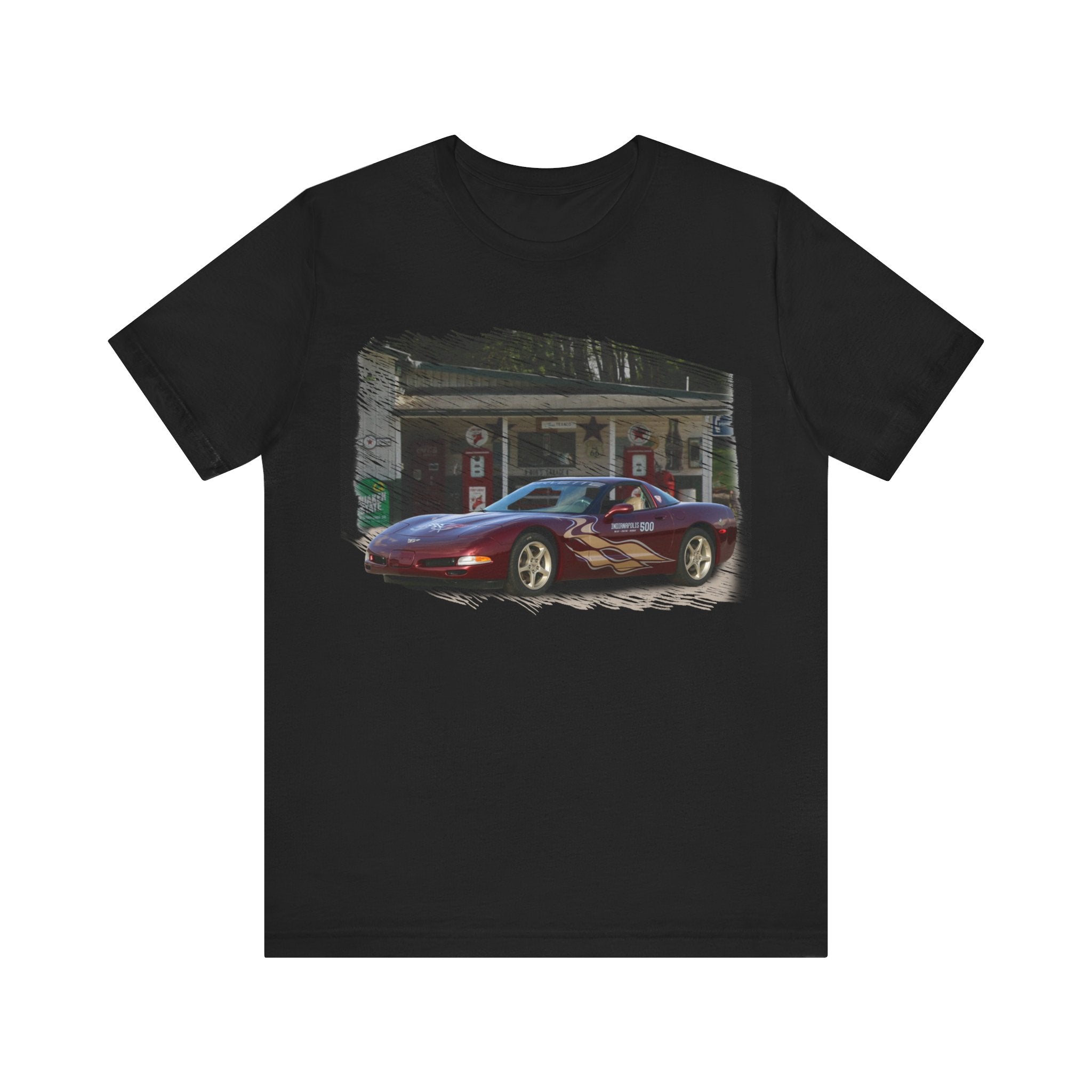 NEW 2003 50th Anniversary  Corvette in our filling station series Short Sleeve T-Shirt