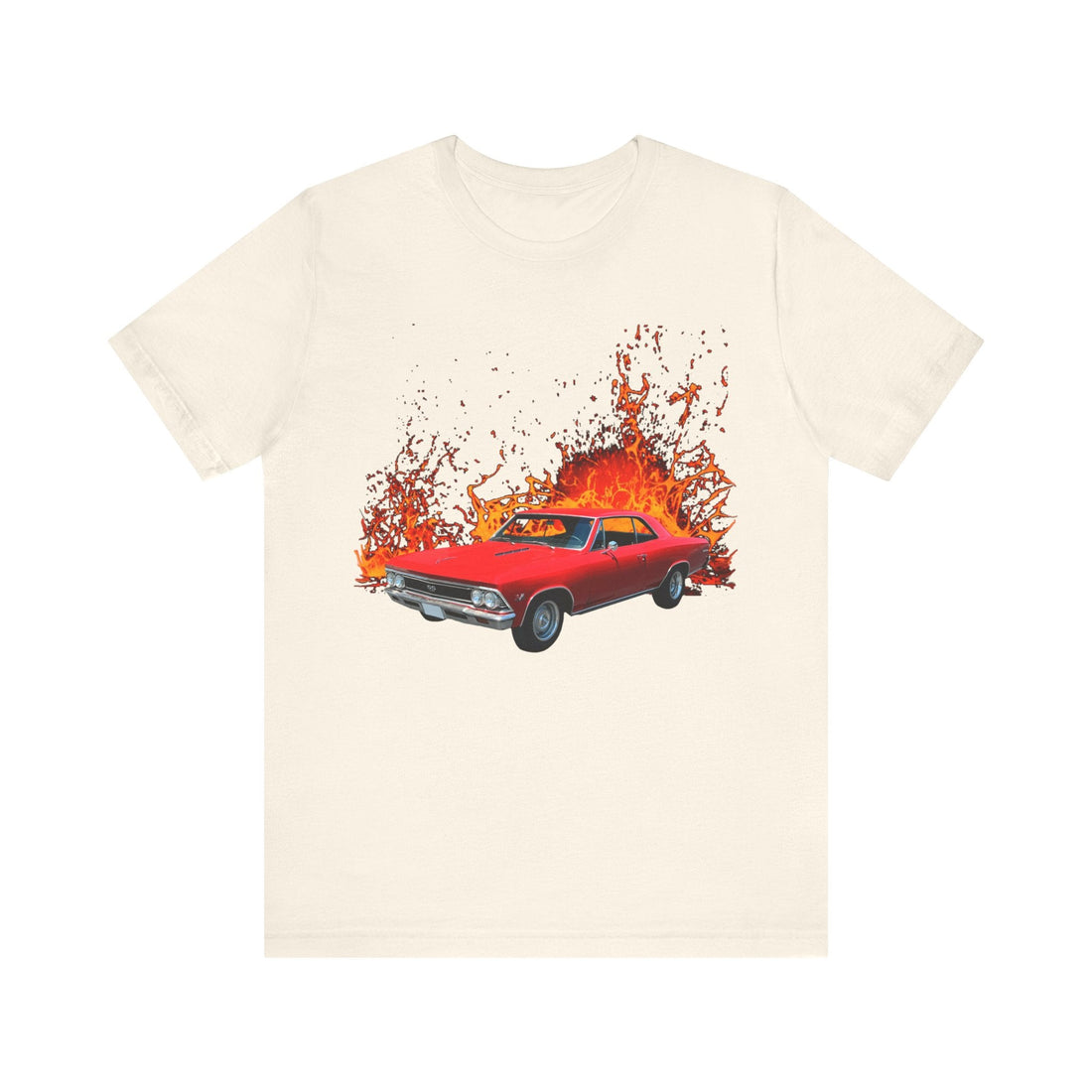 1966 Chevy Chevelle SS Lava Series Short Sleeve Tee featuring vibrant car design.