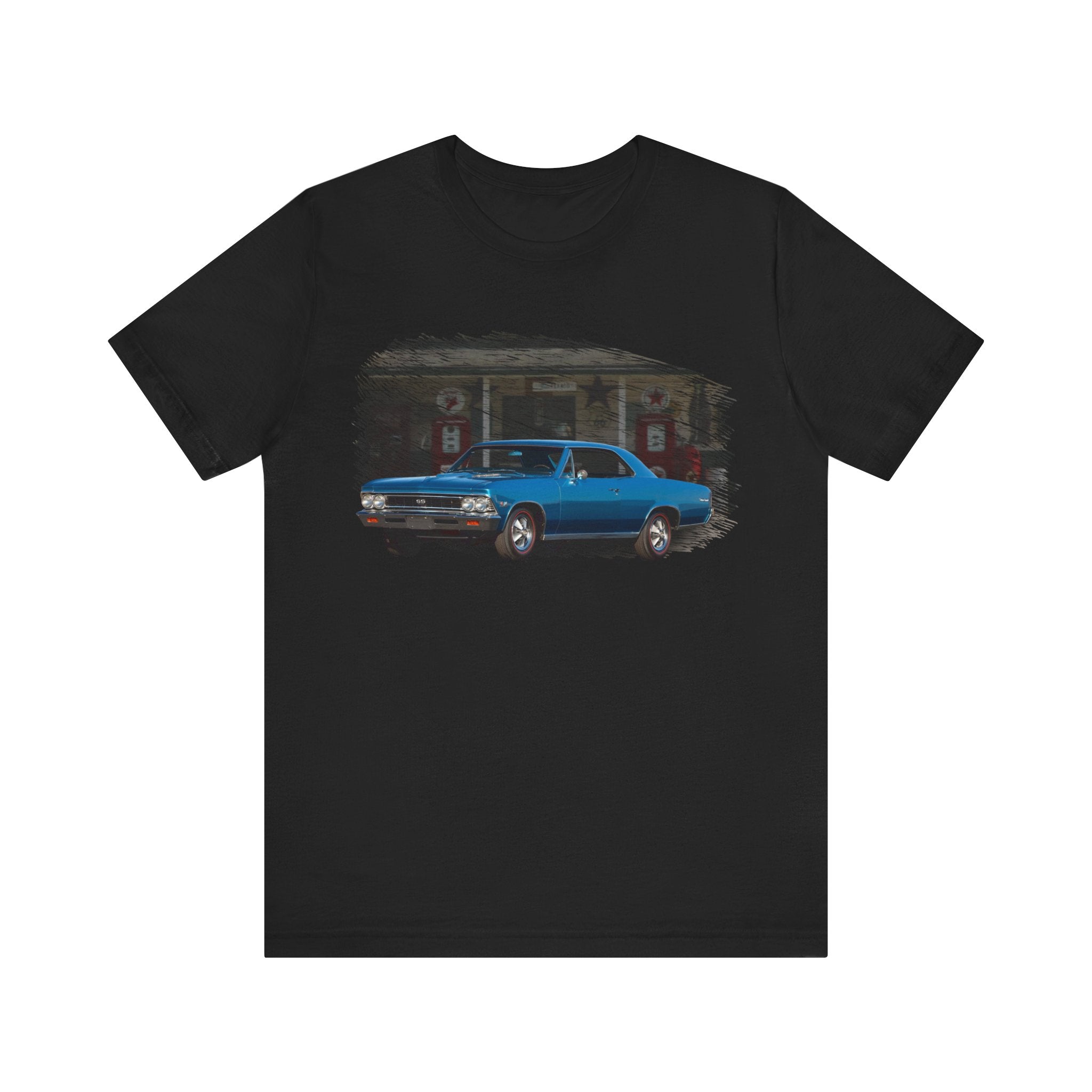 New 1966 Chevelle SS in our filling station series Short Sleeve T-Shirt