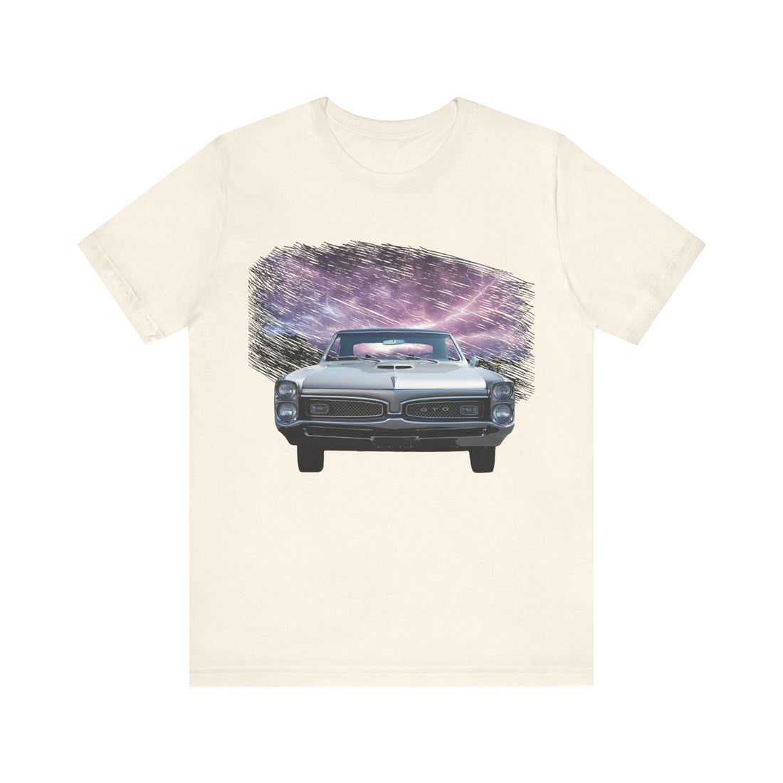 1967 Pontiac GTO Lightning Series Short Sleeve Tee featuring classic car design.