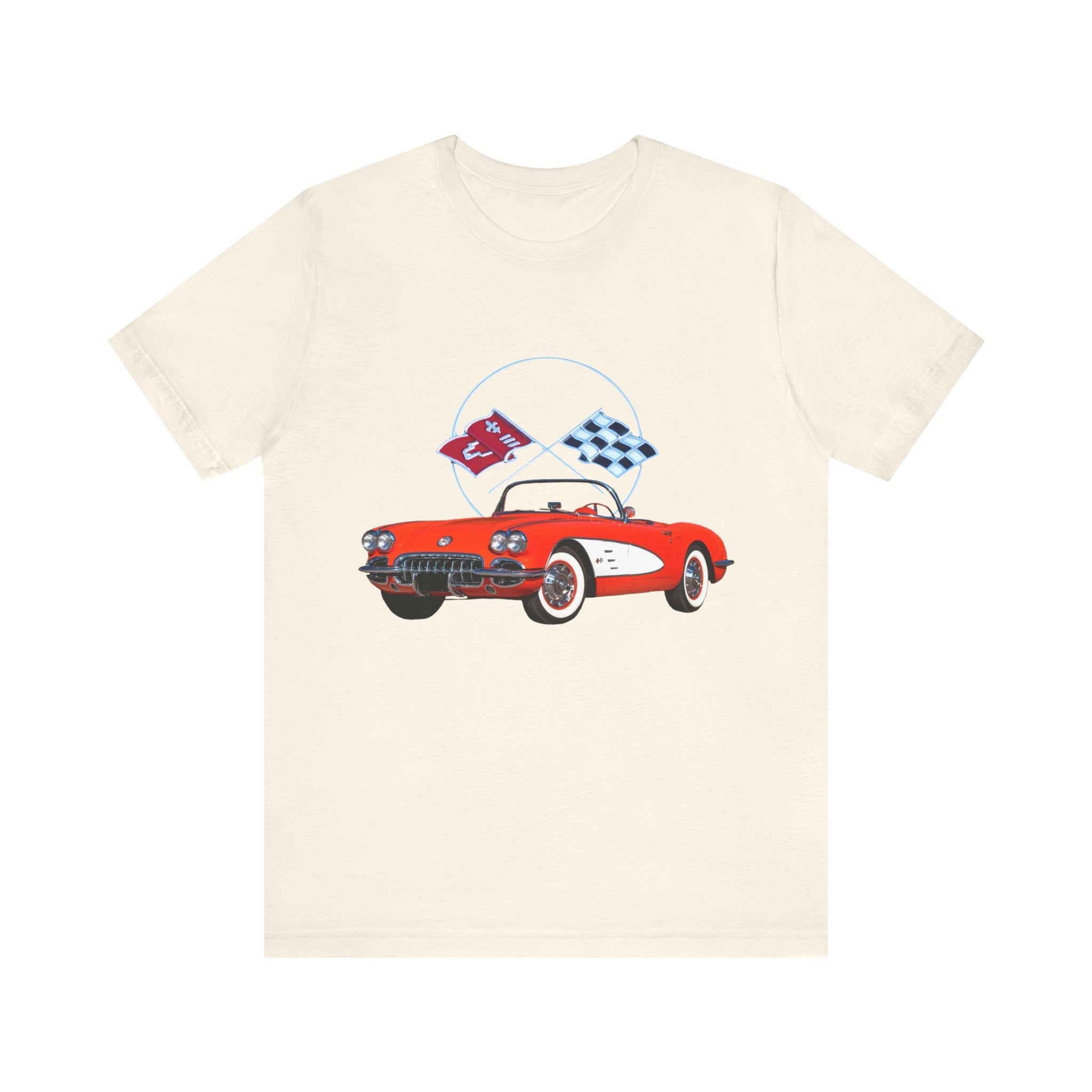 1959 Corvette Short Sleeve Tee featuring vintage car graphic on soft cotton fabric.