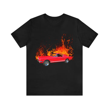 1966 Mustang Fastback in our lava series Short Sleeve Tee