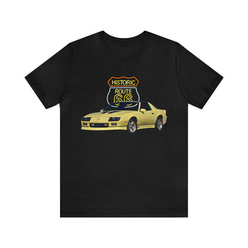 1984 Camaro Iroc-Z Z28 in our route 66 series Short Sleeve Tee