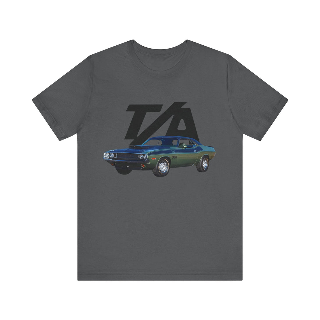 1970 Dodge Challenger TA Short Sleeve Tee with vintage car graphic design.