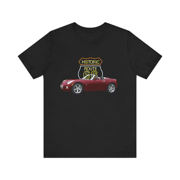 2009 Pontiac Solstice in our Route 66 in the dark series Short Sleeve T-Shirt