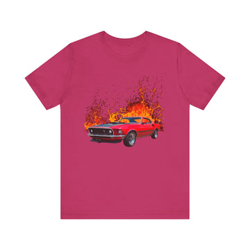 1969 Mustang Mach 1 in our lava series Short Sleeve Tee