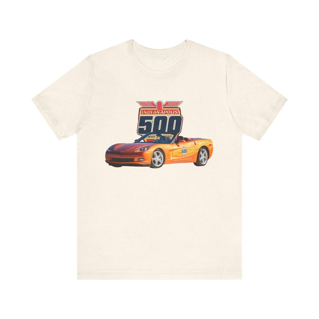 2007 Chevy Corvette Pace Car Short Sleeve Tee with Indianapolis 500 design.