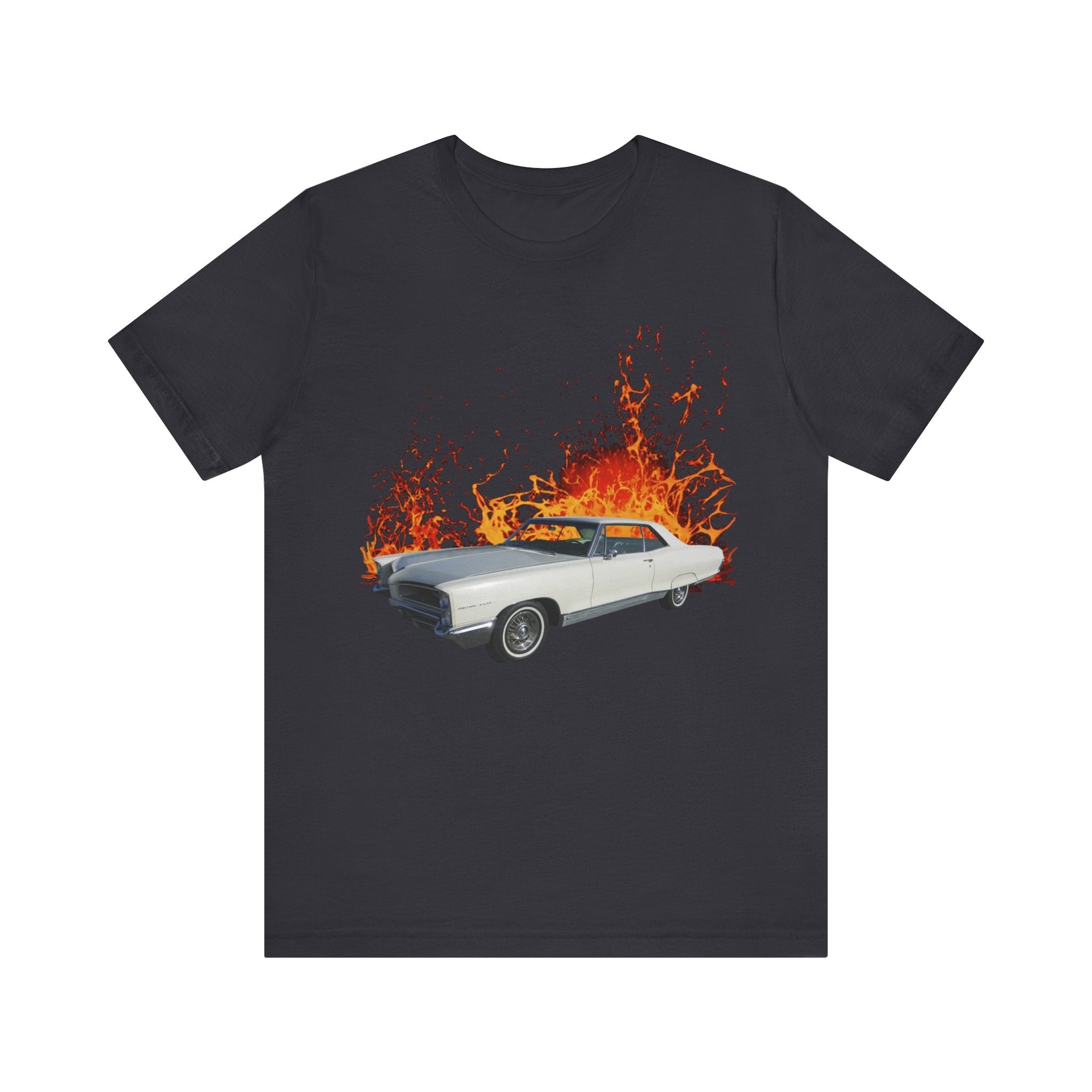 1966 Pontiac Grand Prix lava series short sleeve tee with vintage car graphic.