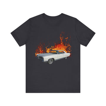 1966 Pontiac Grand Prix lava series short sleeve tee with vintage car graphic.